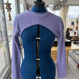 Lavender Knit Crop Sweater